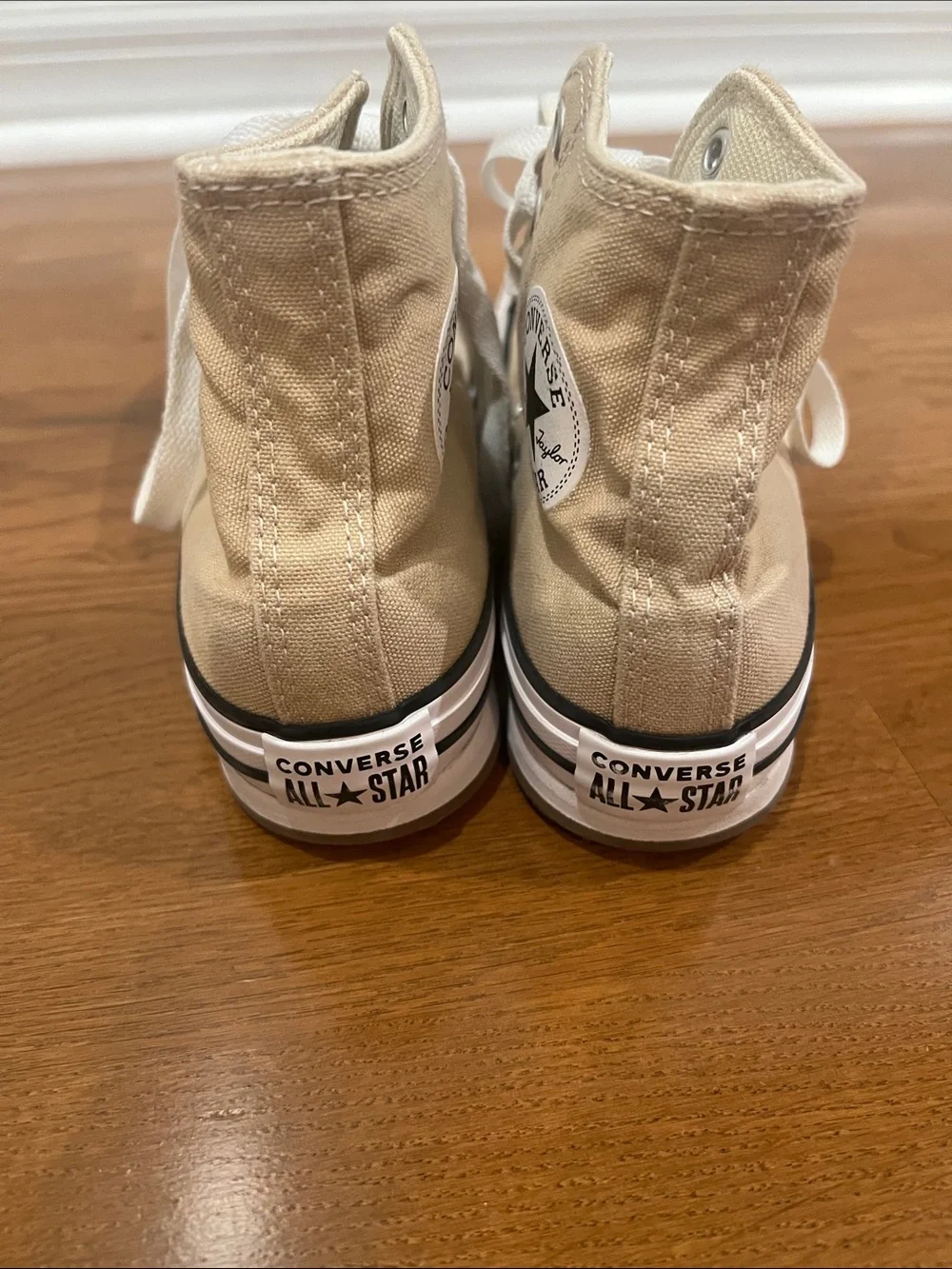 Converse Kids Beige High Top Canvas Sneakers